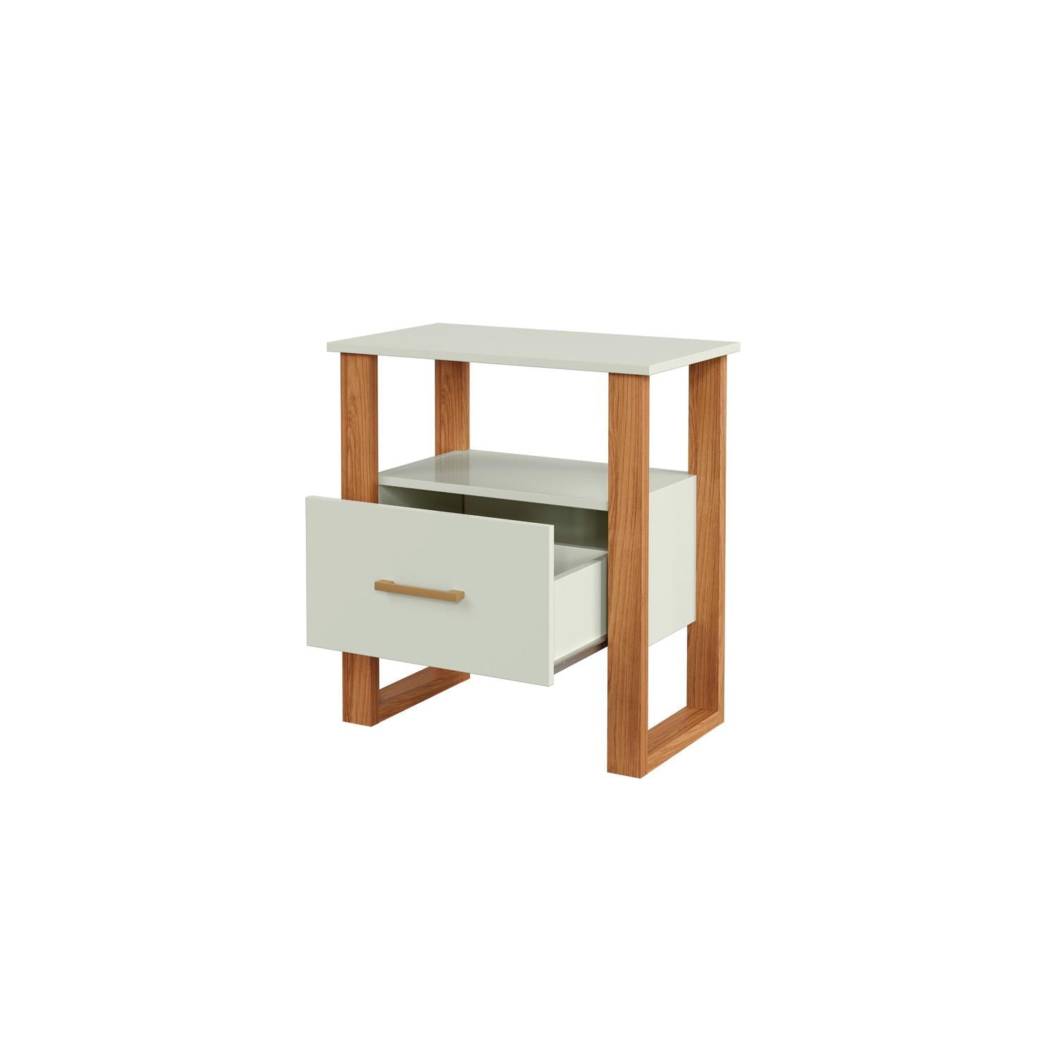Mesa De Noche Cox 60X65X35 Natural, Off White