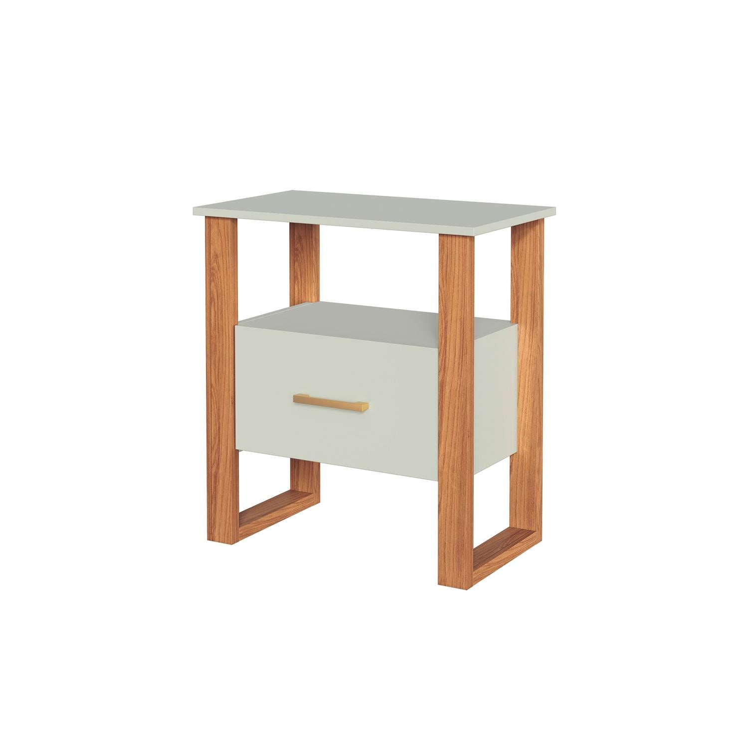 Mesa De Noche Cox 60X65X35 Natural, Off White