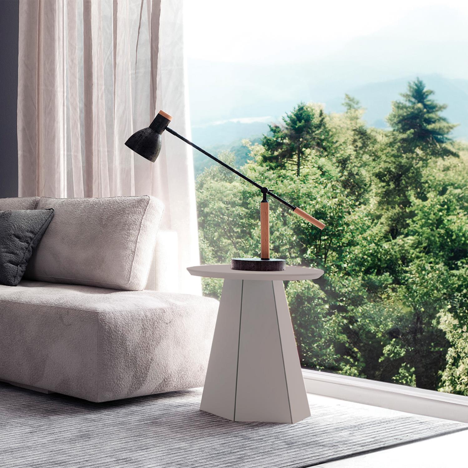 Mesa Auxiliar Madeira 50X55 Taupe