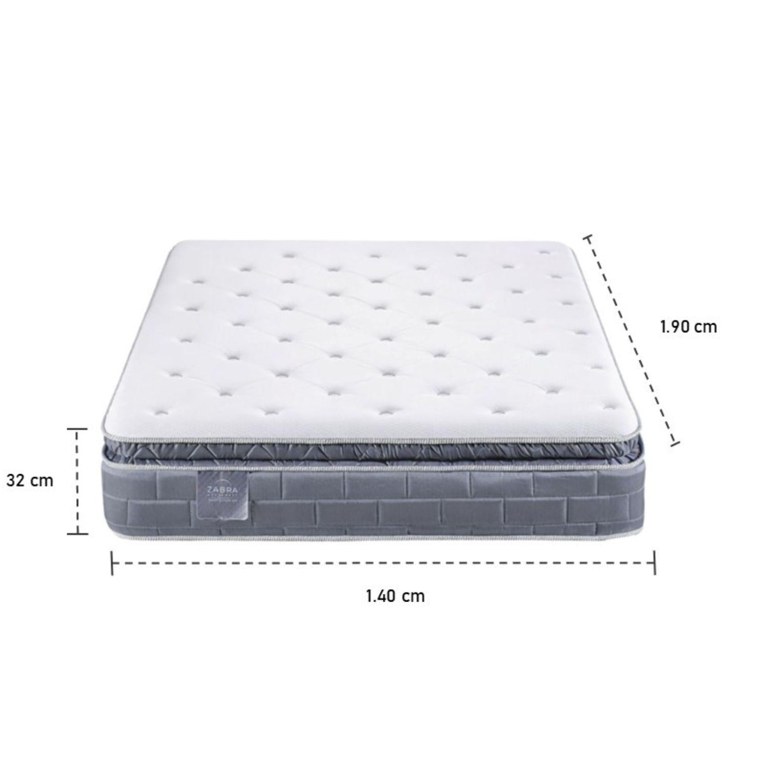 Colchón Doble Aurora Pillow Top + Gratis Cama Gris  + 2 Almohadas