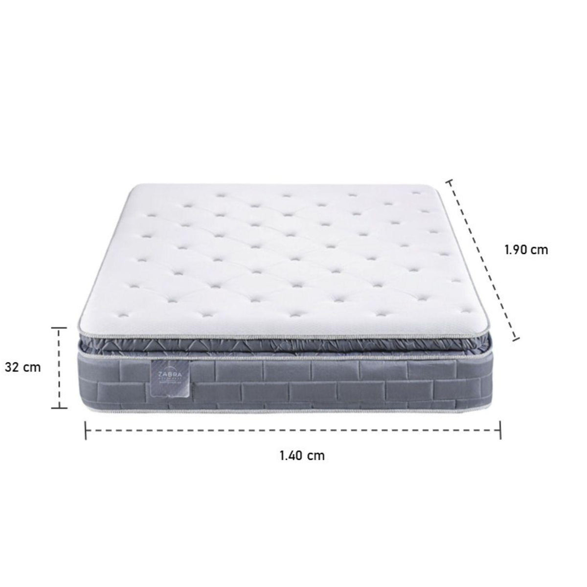 Colchón Doble Aurora Pillow Top + Gratis Cama Gris  + 2 Almohadas