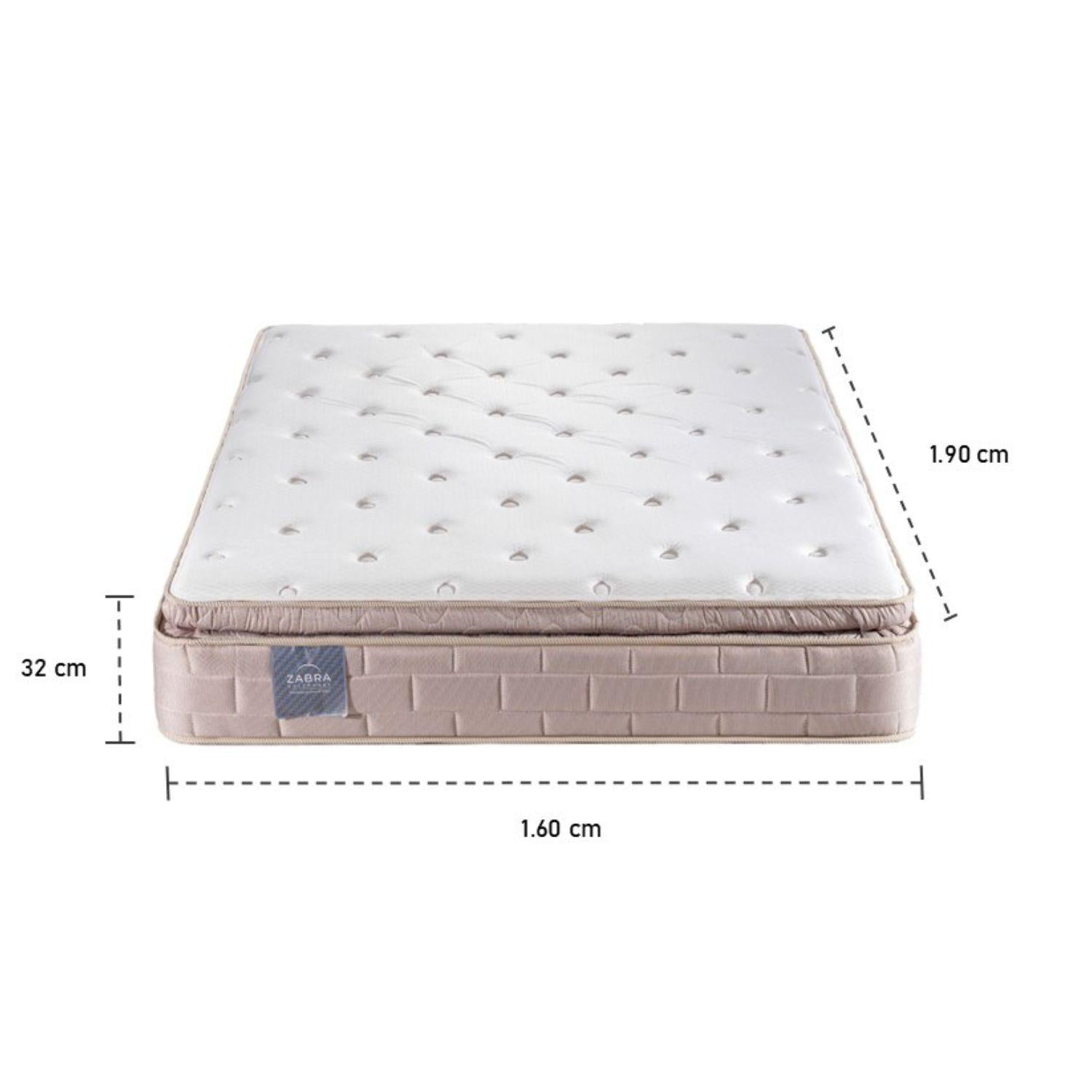 Colchón Queen Aurora Pillow Top + Gratis Cama Beige +  2 Almohadas