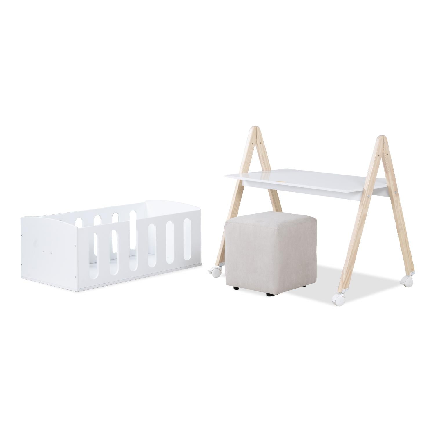 Juguetero Ziam 92X90X60 Blanco, Natural Funcional
