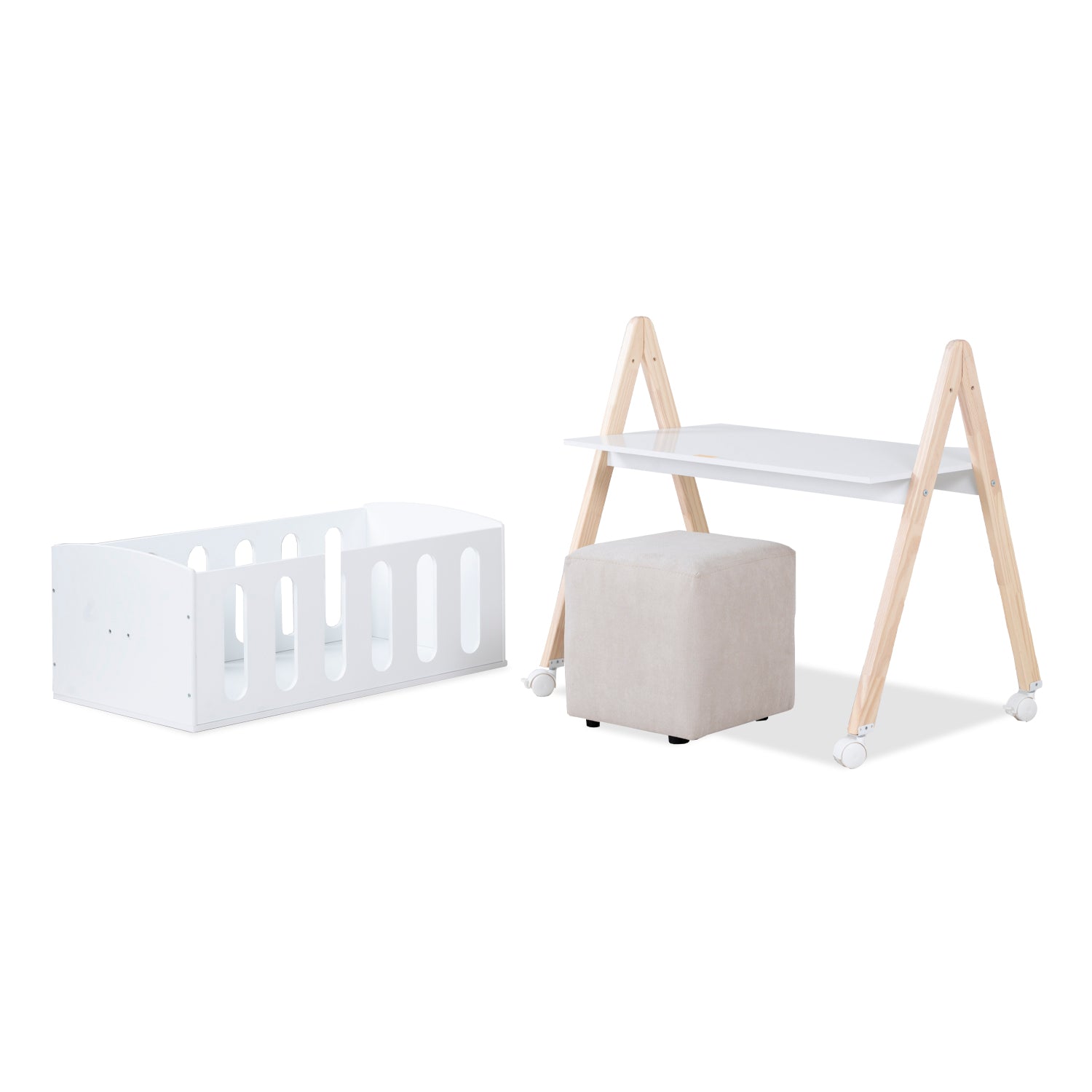 Juguetero Ziam 92X90X60 Blanco, Natural Funcional