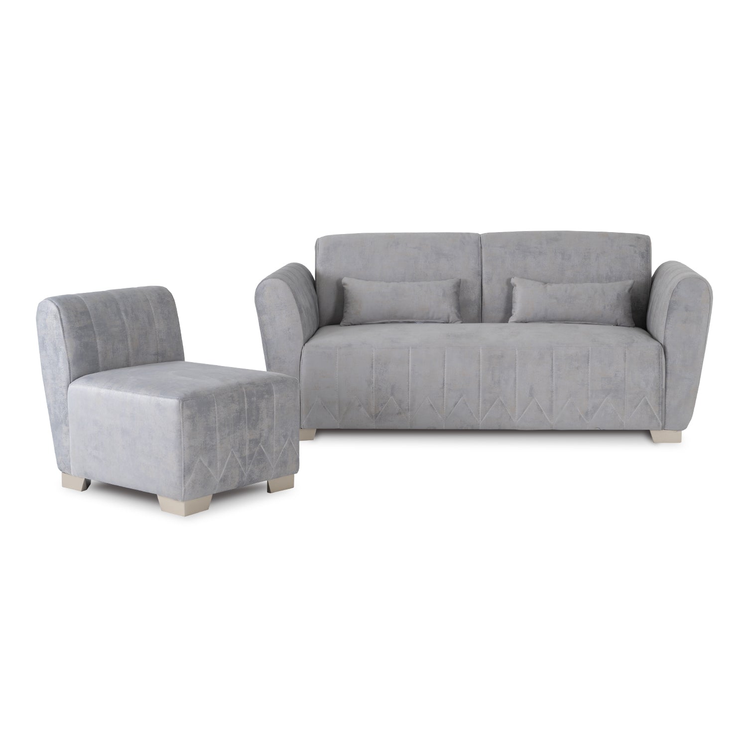 Juego de Sala Noah Velvet Luxury Gris, Champaña