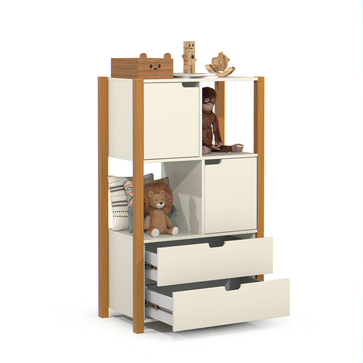 Biblioteca Amalia Off White, Natural 75X125X43