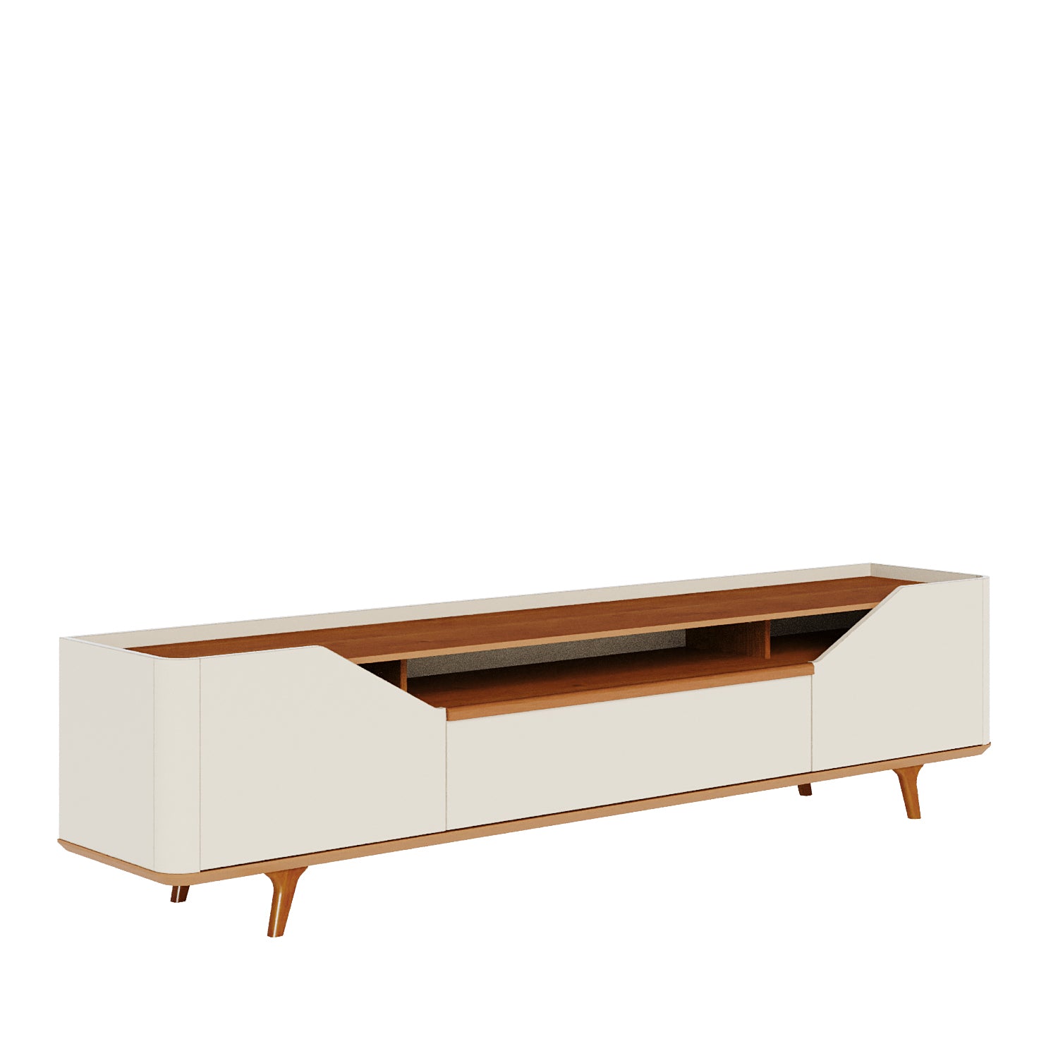 Mesa De Tv Buxy 180X58X43 Off White, Natural