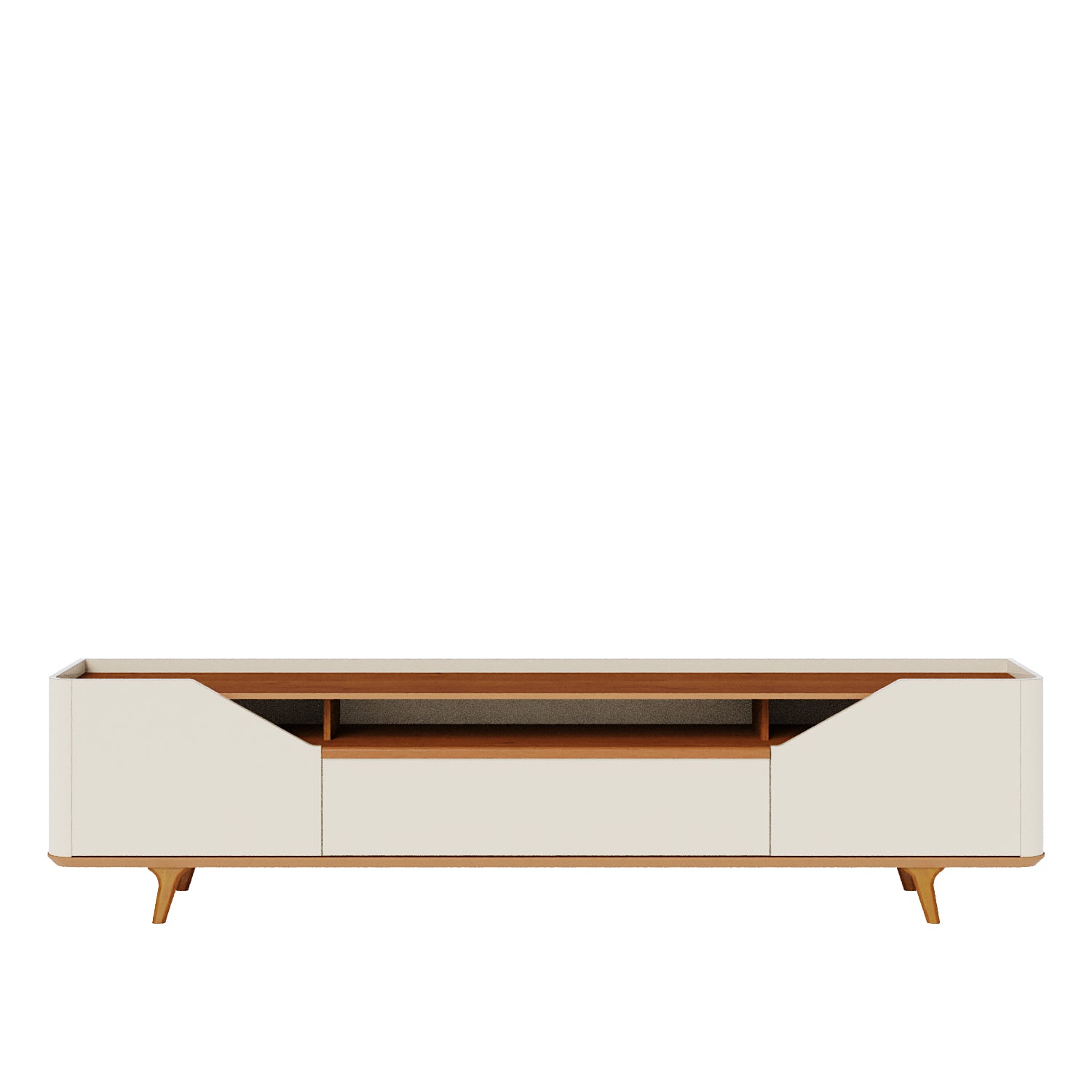 Mesa De Tv Buxy 180X58X43 Off White, Natural