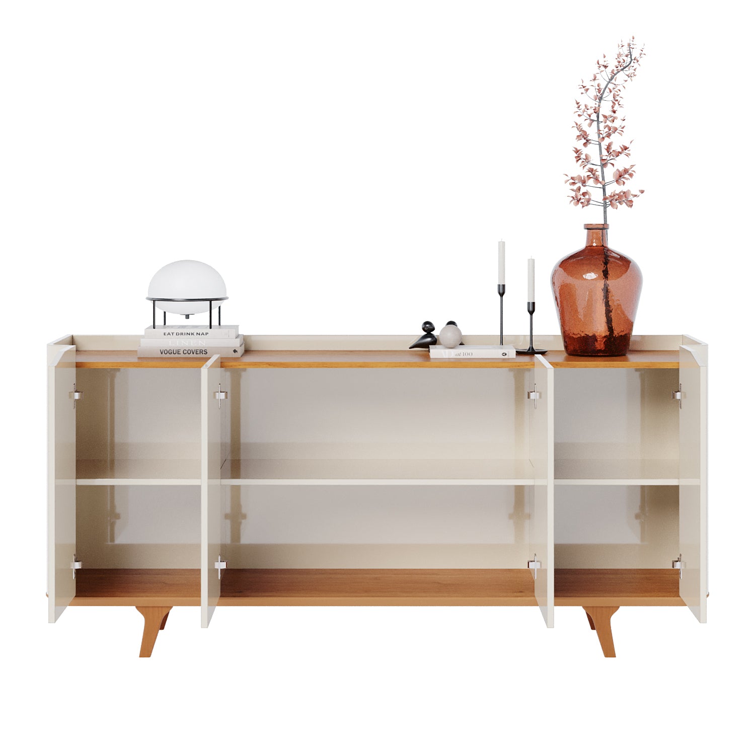Bifé Buxy 160X79X41 Off White, Natural