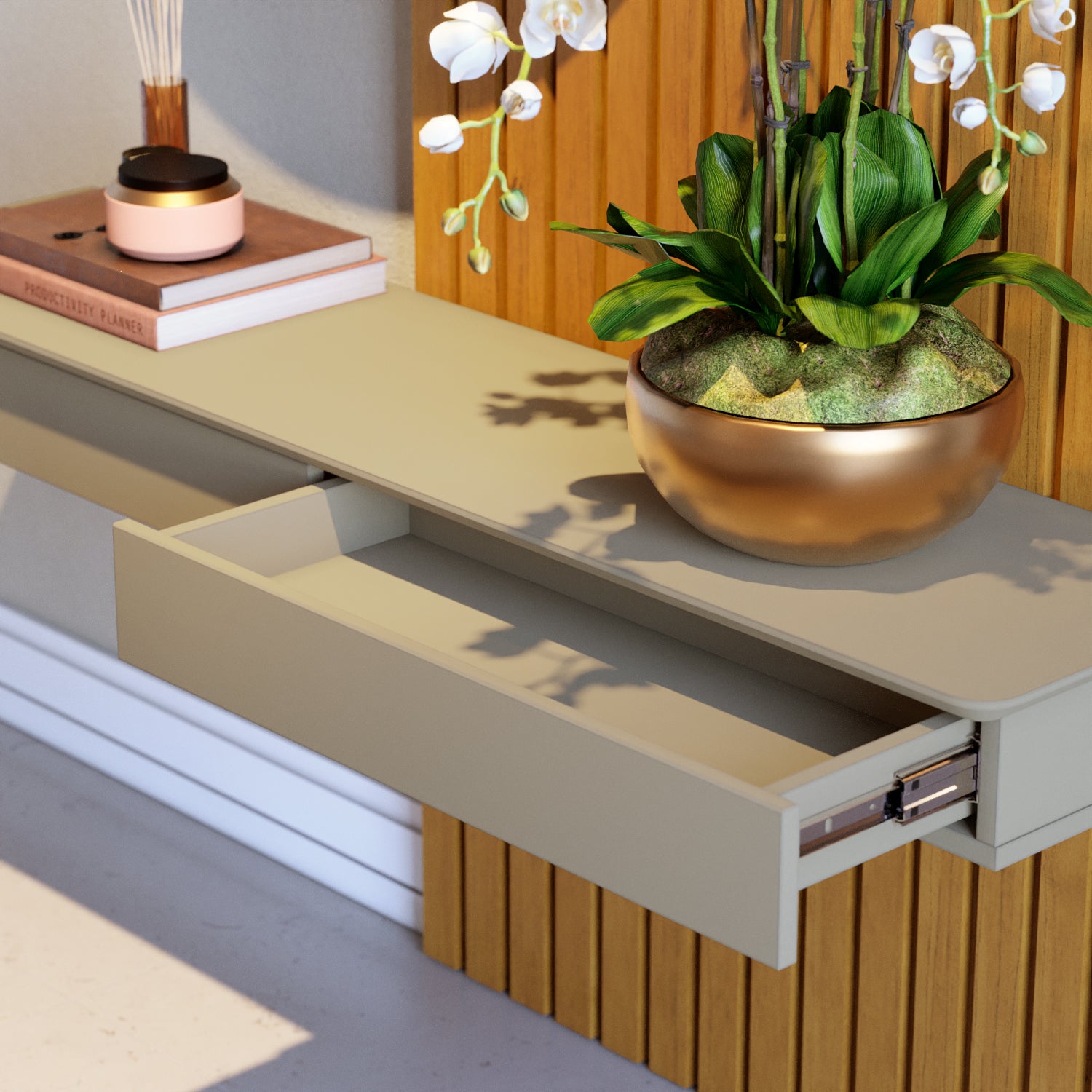 Consola Espejo Alicia 136X219 Gris