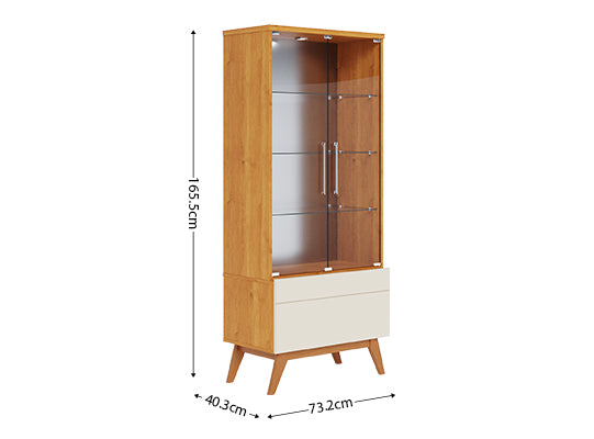 Vitrina Ines 73X165X40 Natural, Off White