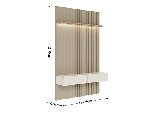 Panel De Tv Alain 137X218X36 Gris