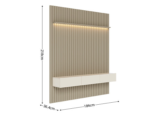 Panel De Tv Alain 184X218X36 Gris