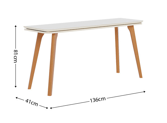 Consola Aura 136X81 Off White, Natural