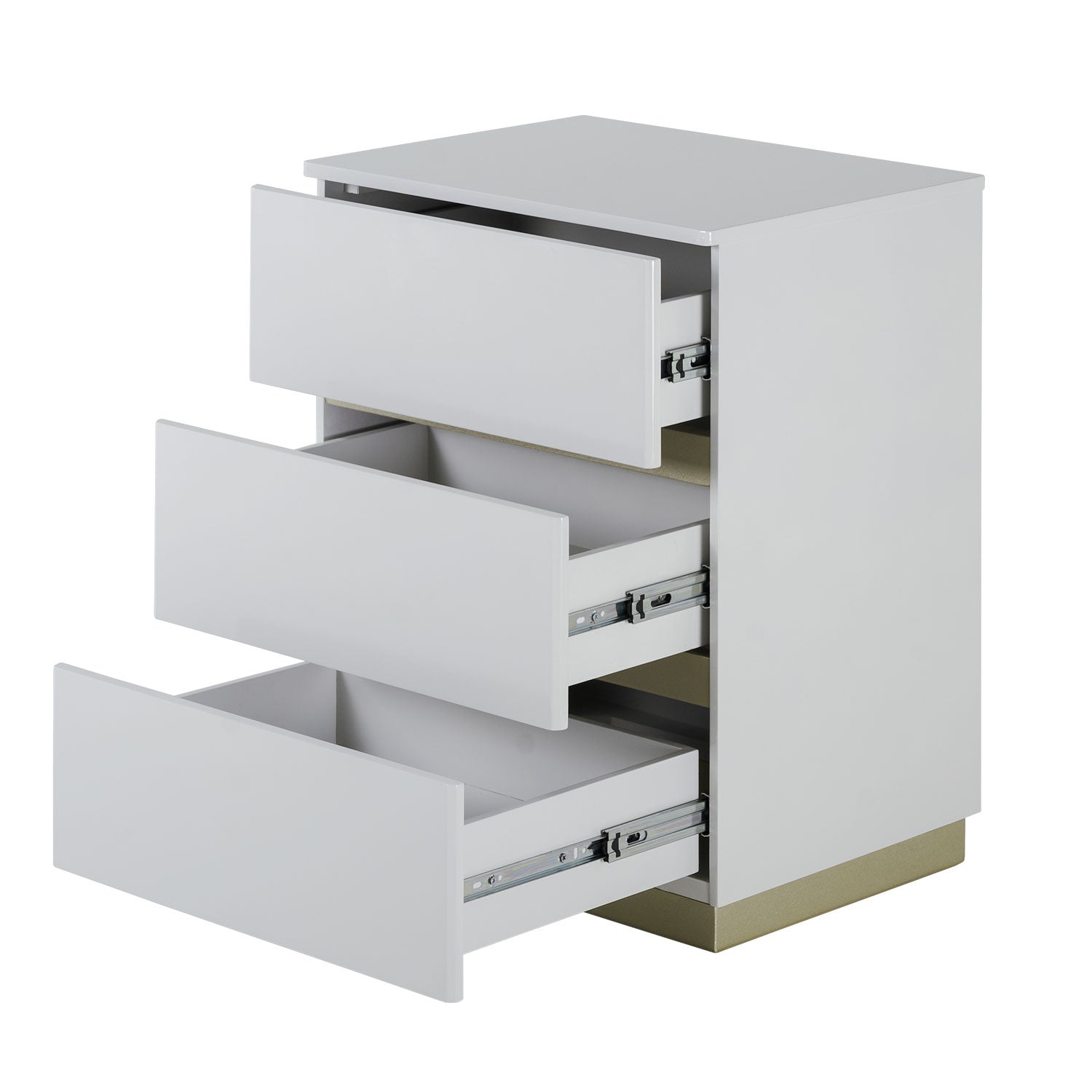 Mesa de Noche Harrison Gris Hielo, Champaña