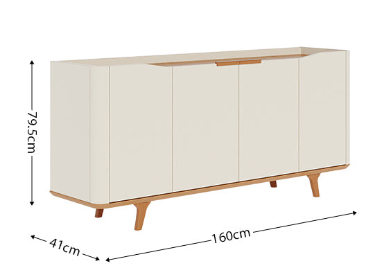 Bifé Buxy 160X79X41 Off White, Natural