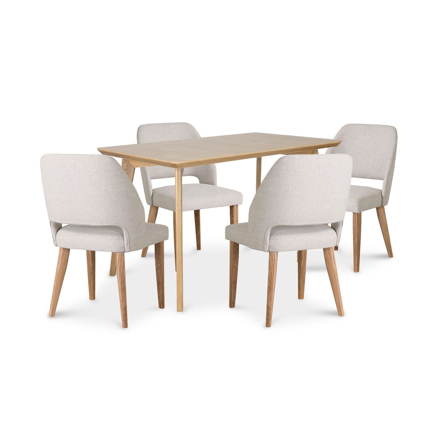 Comedor 4 Puestos Camille Lino Verona Beige, Cubierta Natural