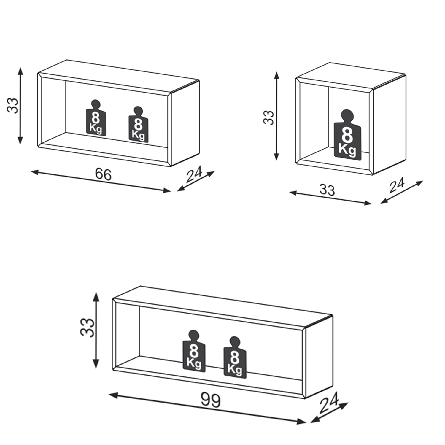 Repisas Niko Natural, Off White Setx3