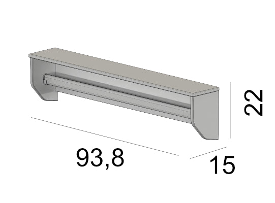 Repisa Ted 94X22X15 Gris Setx2