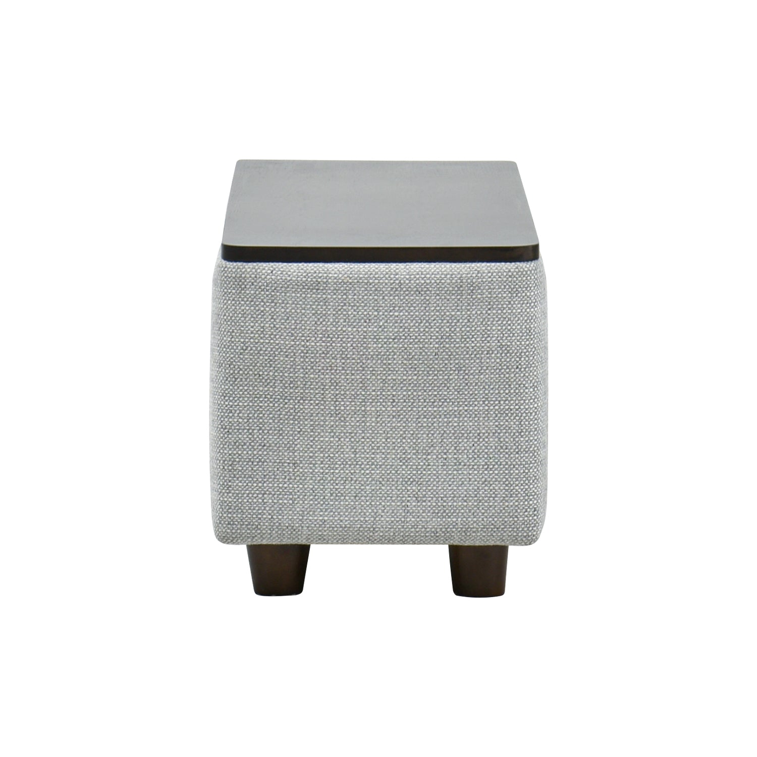 Puff Adelle Gris Plata Cuadrado