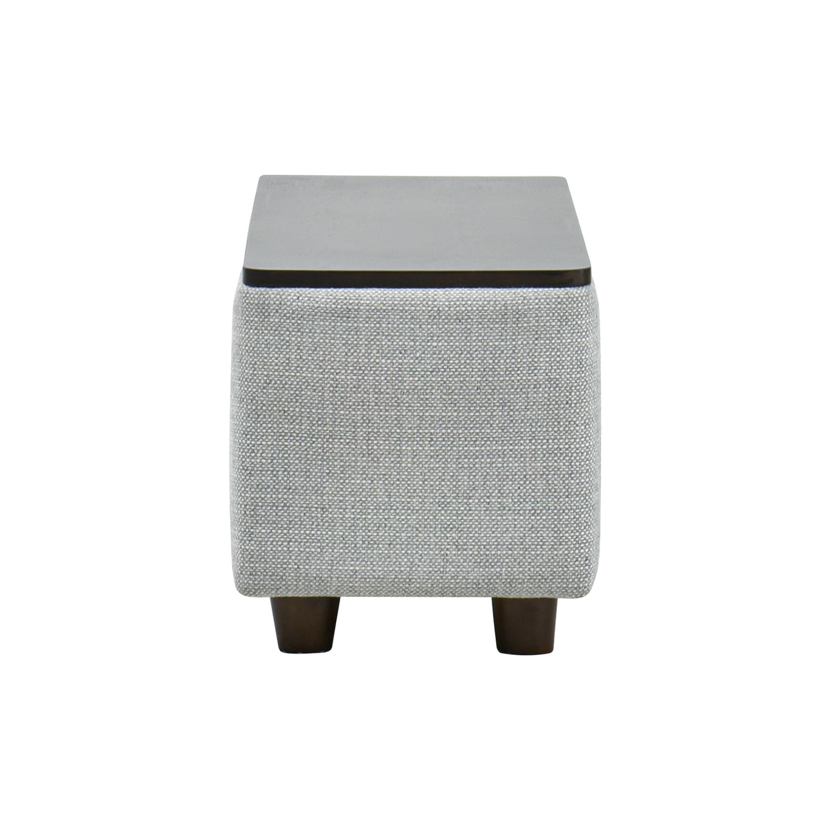 Puff Adelle Gris Plata Cuadrado