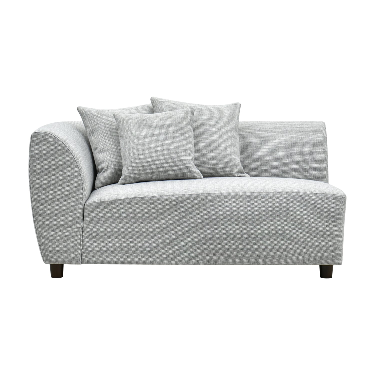 Sofá 2 Puestos Adelle Gris Plata Lado Izquierdo