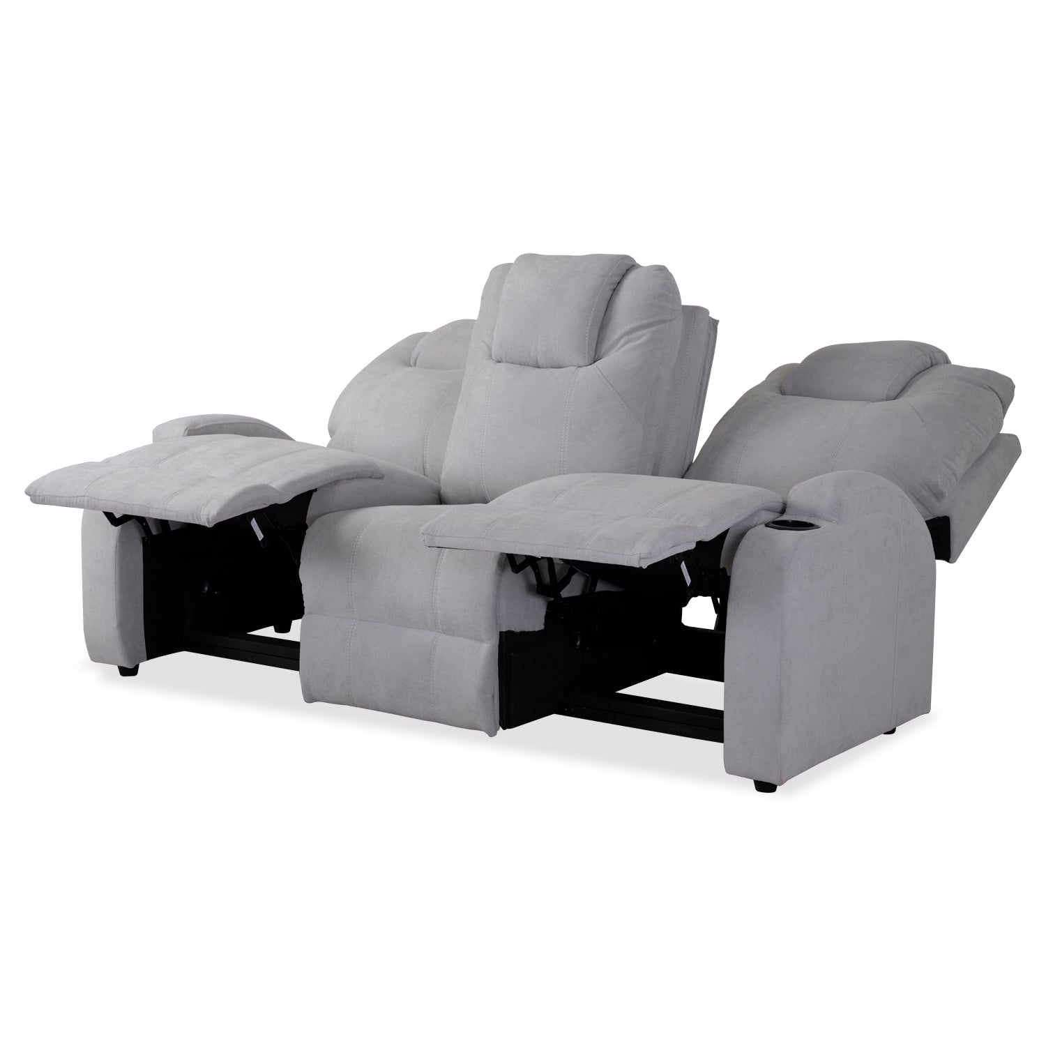 Sofá Reclinable 3 Puestos Matti Microfibra Kazan Gris