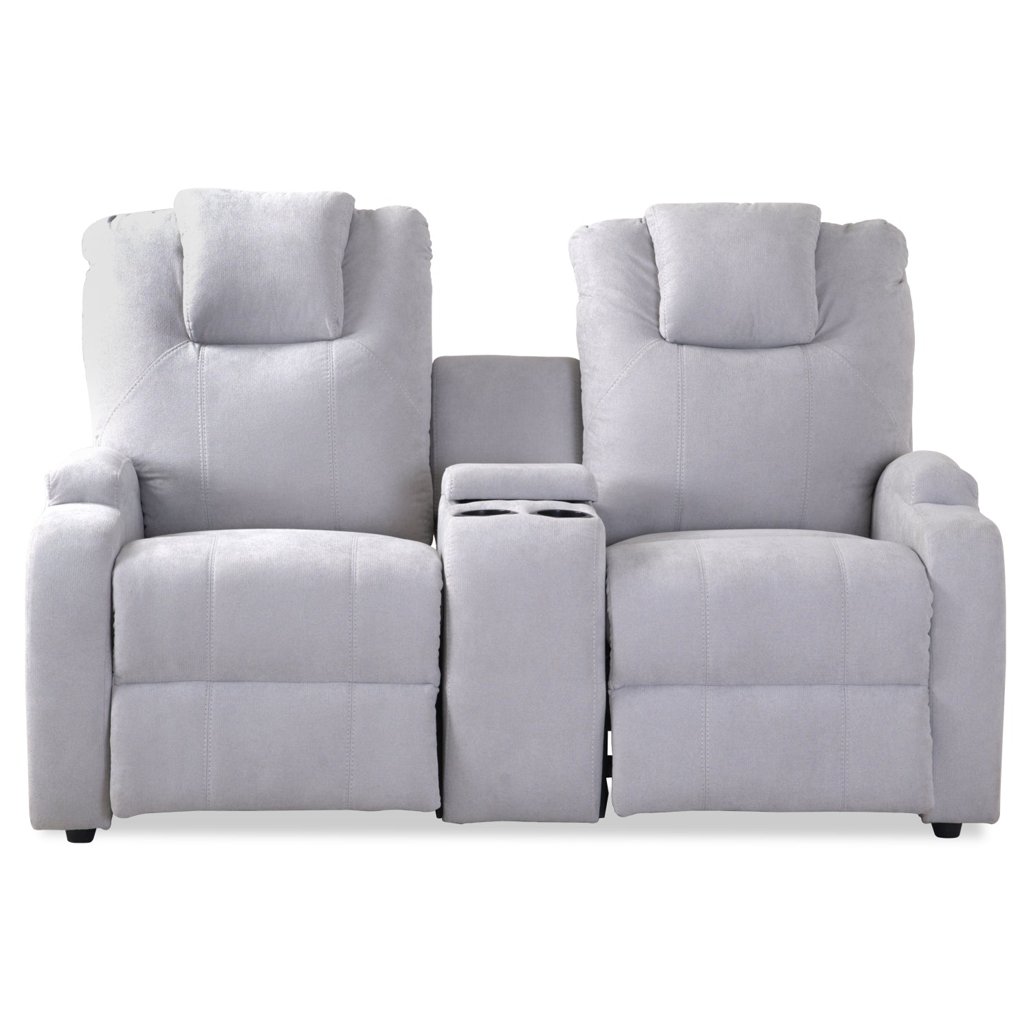 Sofá Reclinable 2 Puestos Matti Microfibra Kazan Gris