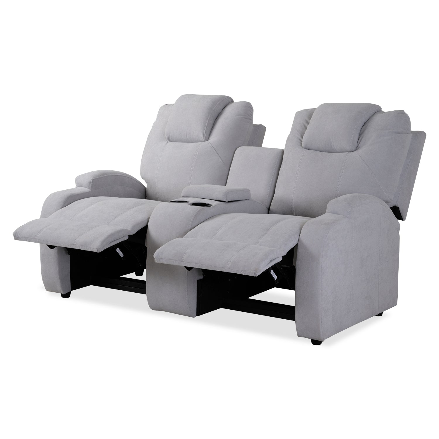 Sofá Reclinable 2 Puestos Matti Microfibra Kazan Gris