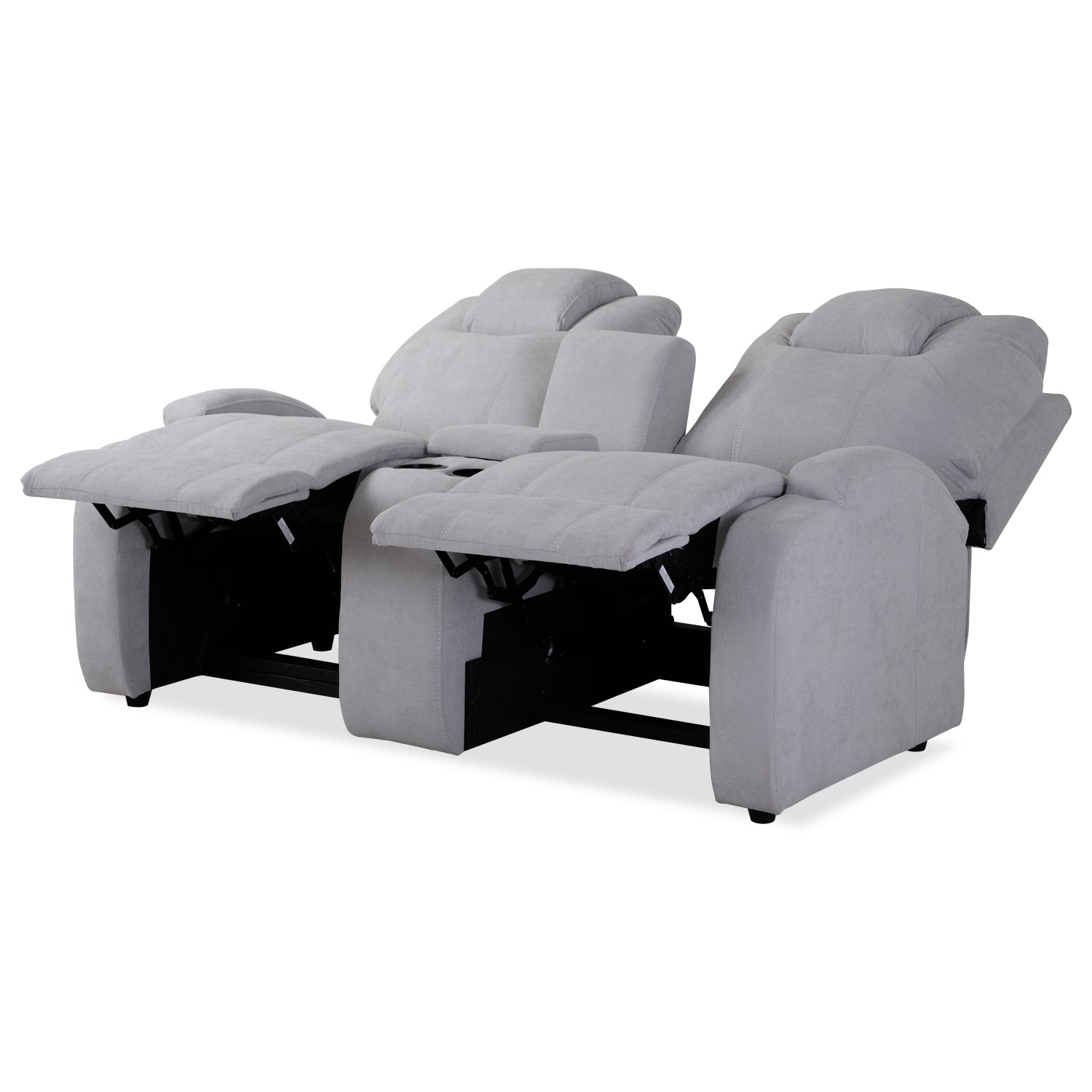 Sofá Reclinable 2 Puestos Matti Microfibra Kazan Gris