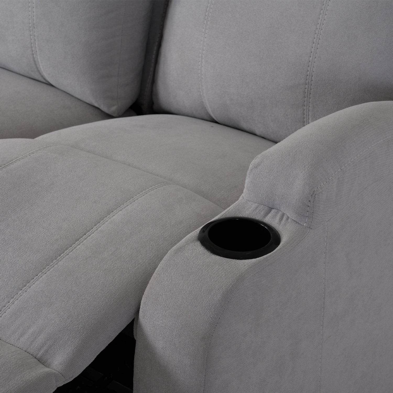 Sofá Reclinable 3 Puestos Matti Microfibra Kazan Gris