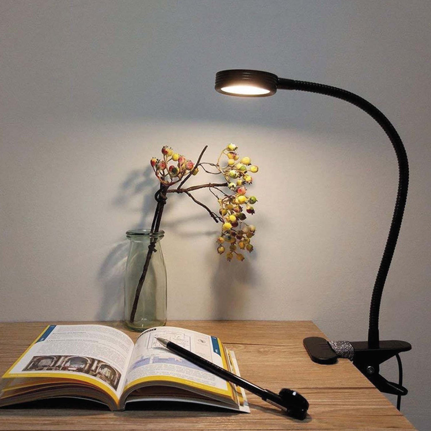 Lampara De Mesa 16X15  Led Dava Negra