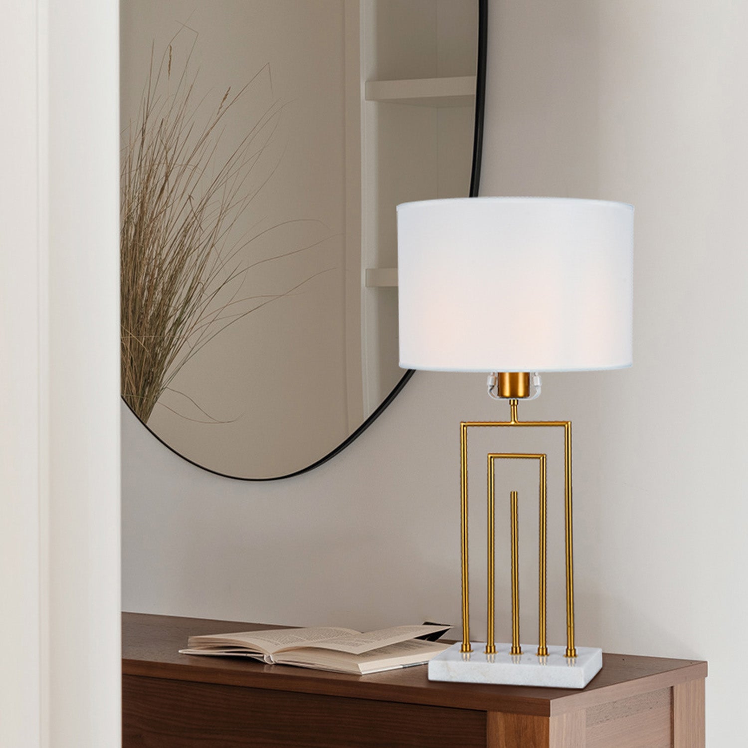 Lampara De Mesa 32X62  Aba Blanca