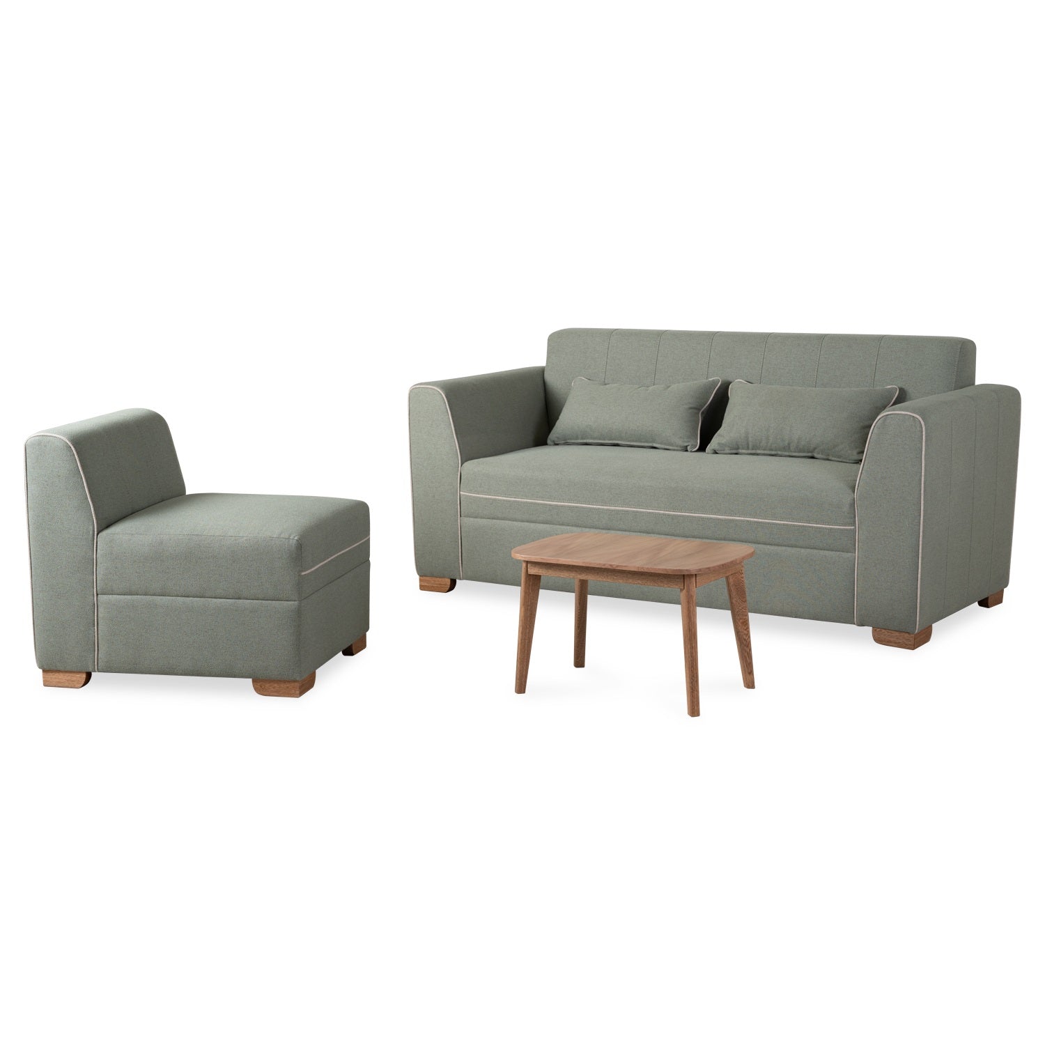 Juego de Sala Dalton Lino Verona Verde, Natural