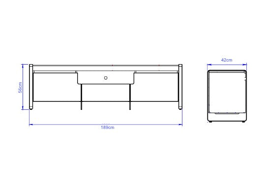 Mesa De Tv Clara 188X56X40 Off White, Natural