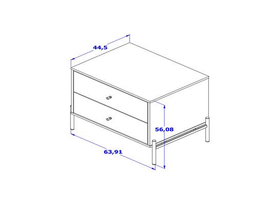 Mesa De Noche Dante 64X56X44 Gris