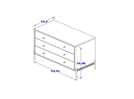 Cómoda Dante 93X79X44 Gris