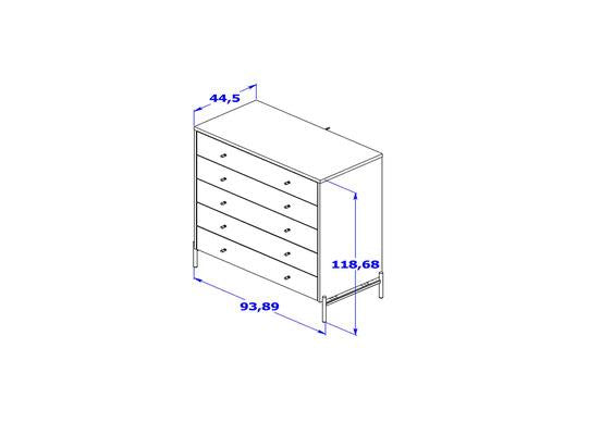 Bifé Dante 93X118X44 Gris