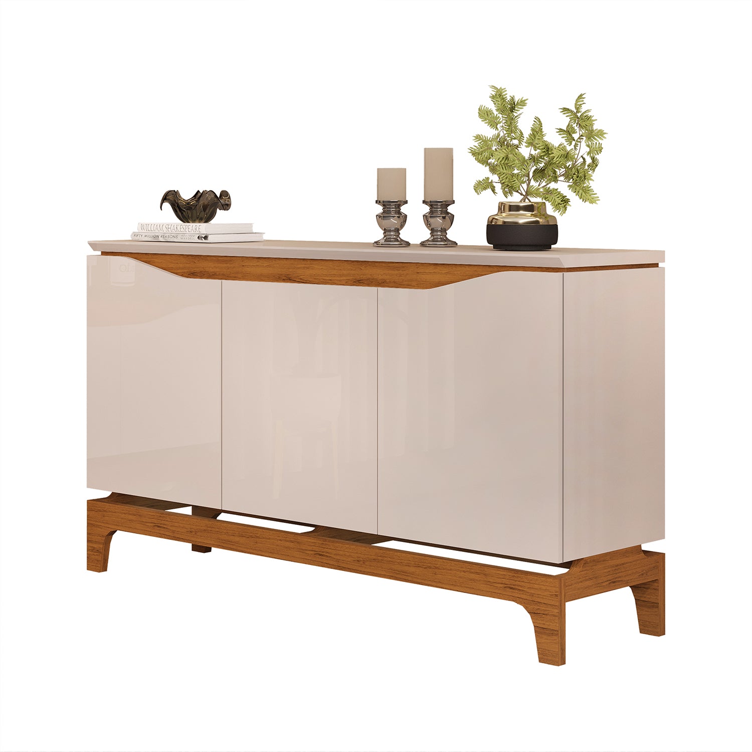 Bife Amelie 136X80X36 Off White, Natural