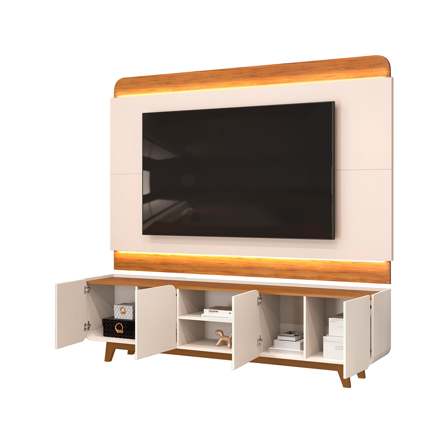 Centro De Entretenimiento Boris 220X196X40 Natural, Off White