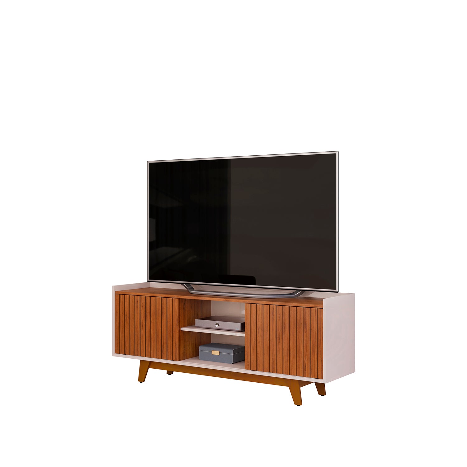 Mesa De Tv Bran 150X60X38 Natural, Off White