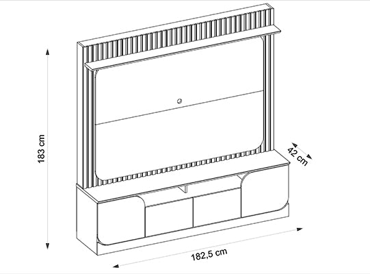 Centro De Entretenimiento Dala 182X183X42 Natural, Off White