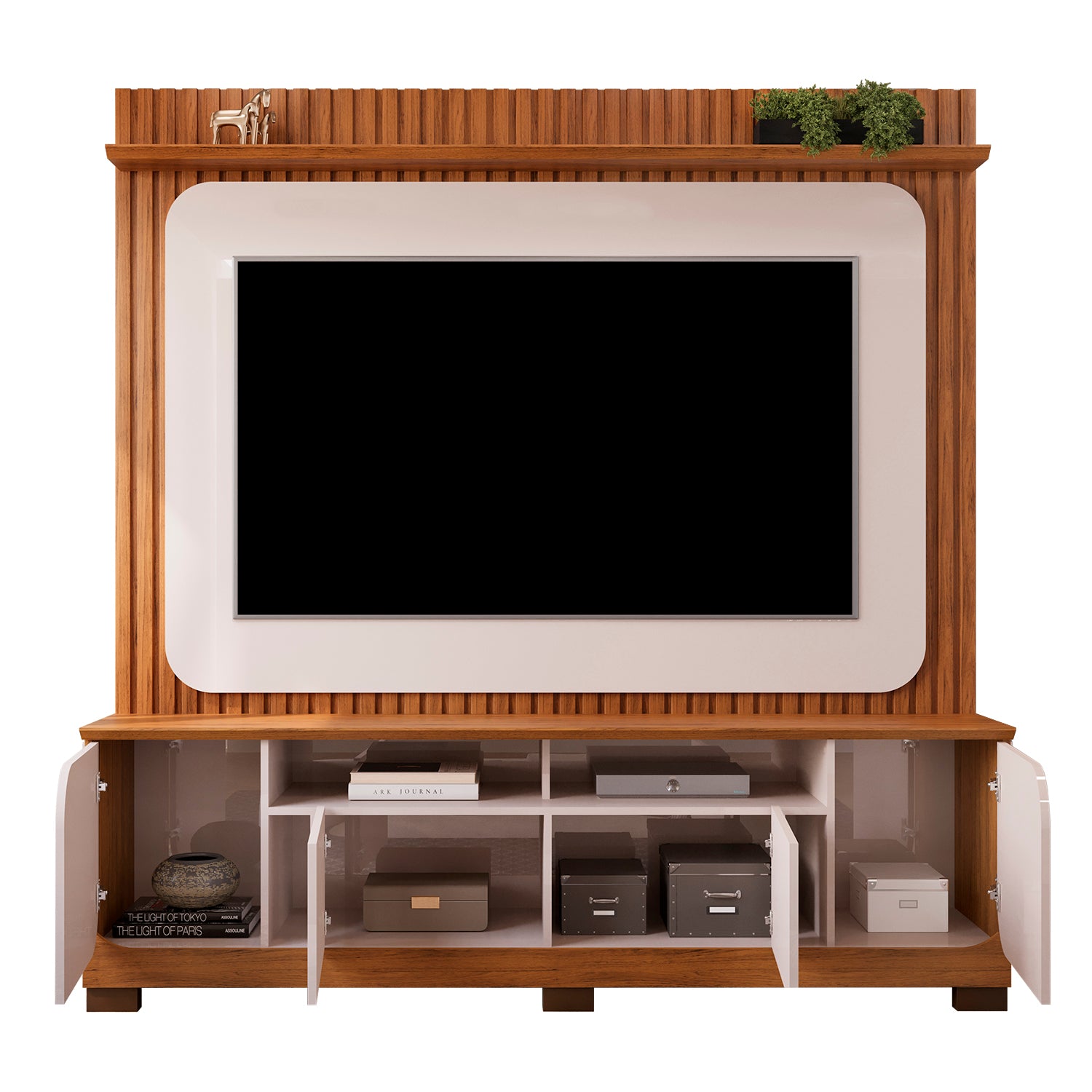 Centro De Entretenimiento Dala 182X183X42 Natural, Off White