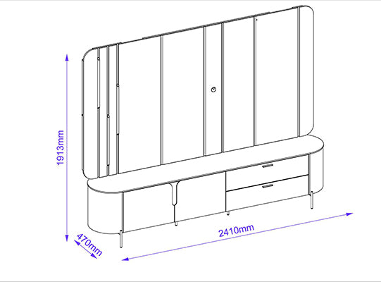 Centro De Entretenimiento Flora 241X189X47 Off White