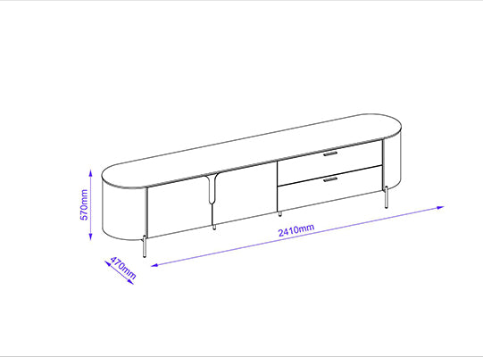 Mesa De Tv Flora 241X57X47 Off White