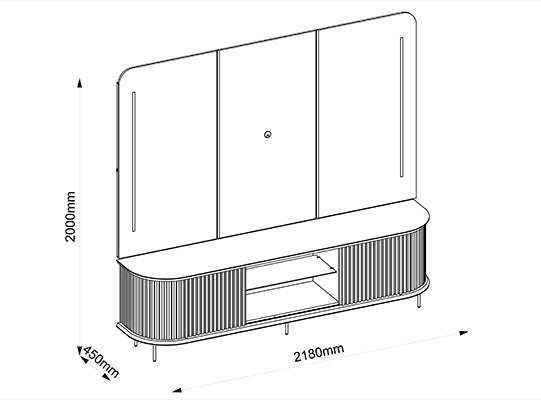 Centro De Entretenimiento Frizz 218X197X45 Off White