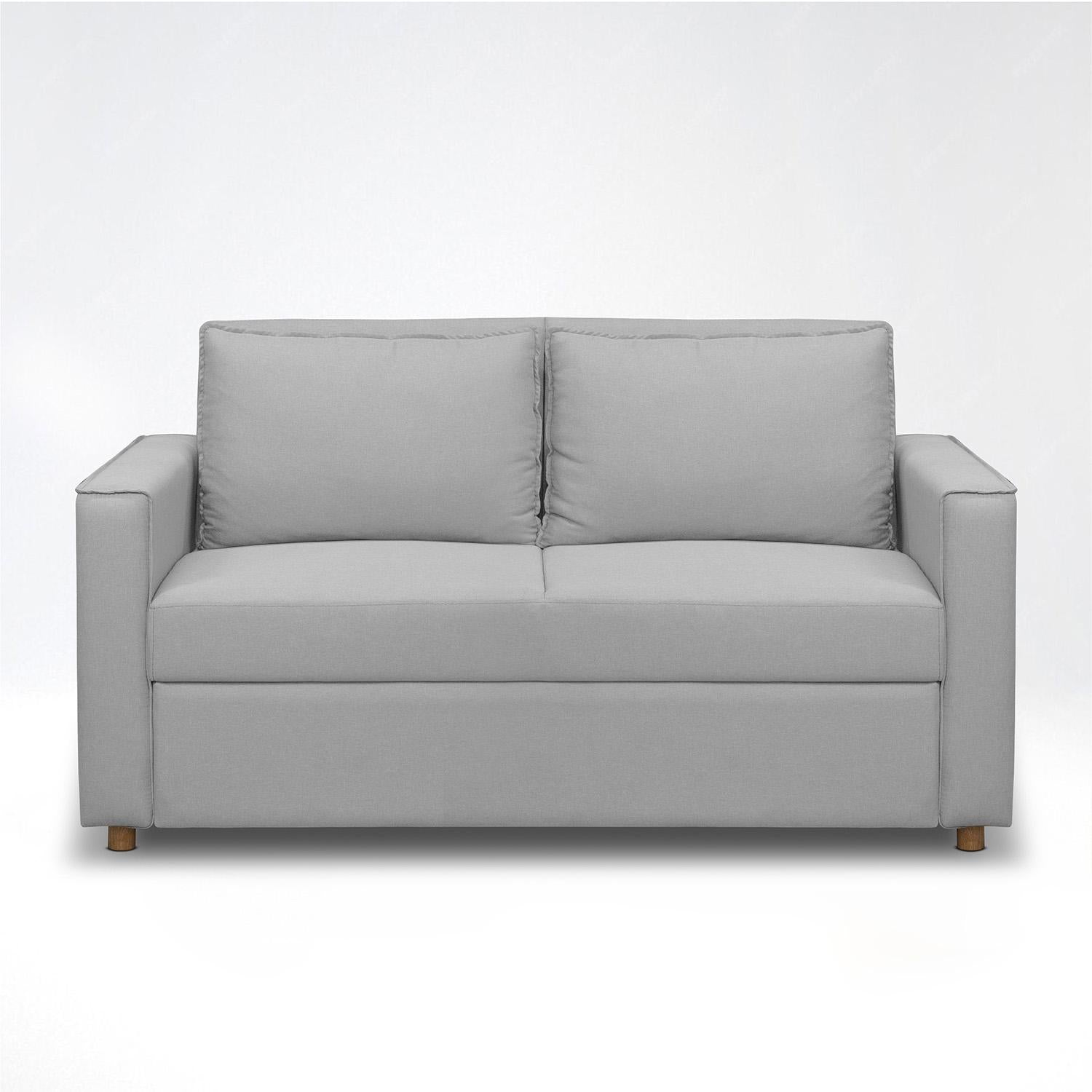 Sofá Cama Celta Lino Haus Gris Claro 3 Puestos