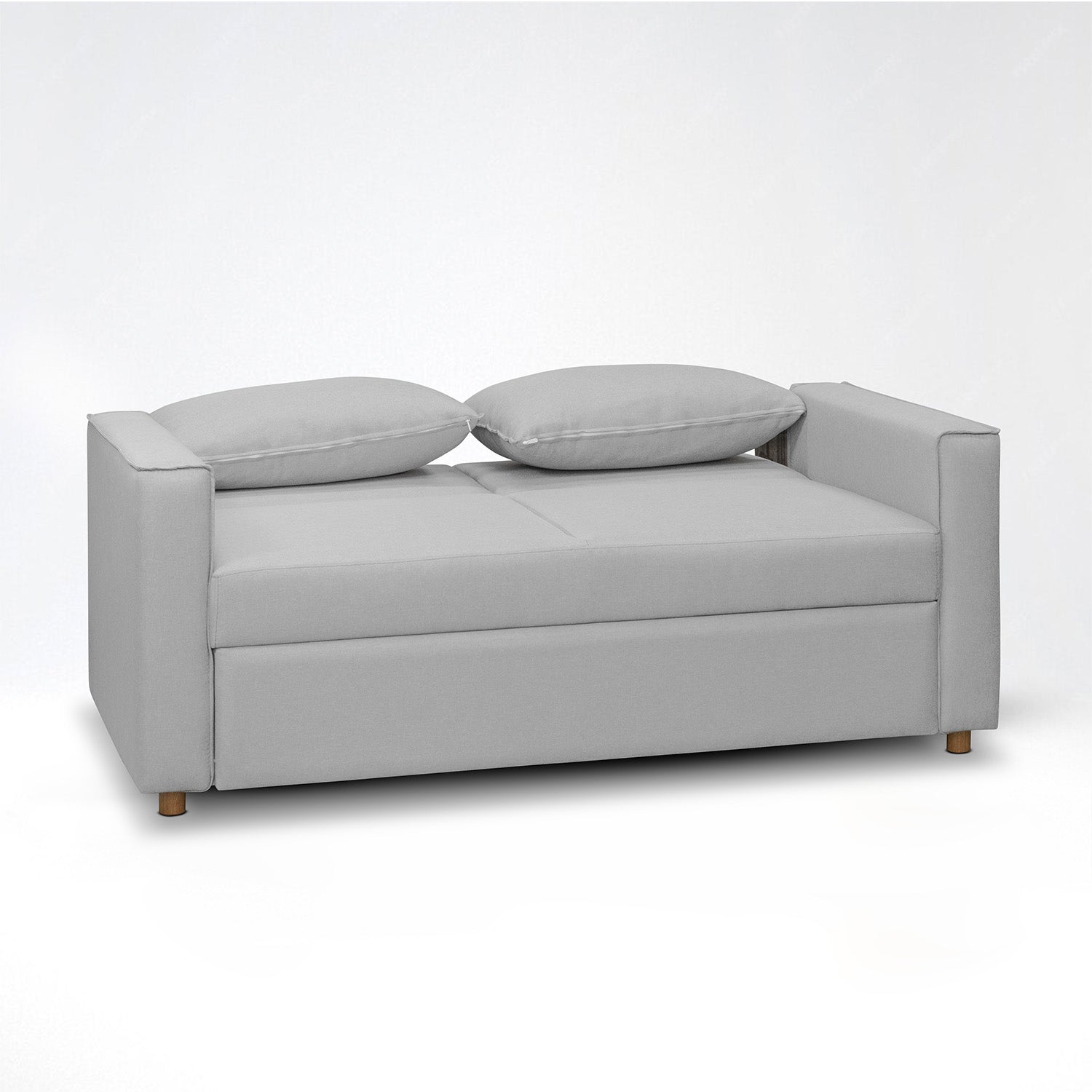 Sofá Cama Celta Lino Haus Gris Claro 3 Puestos