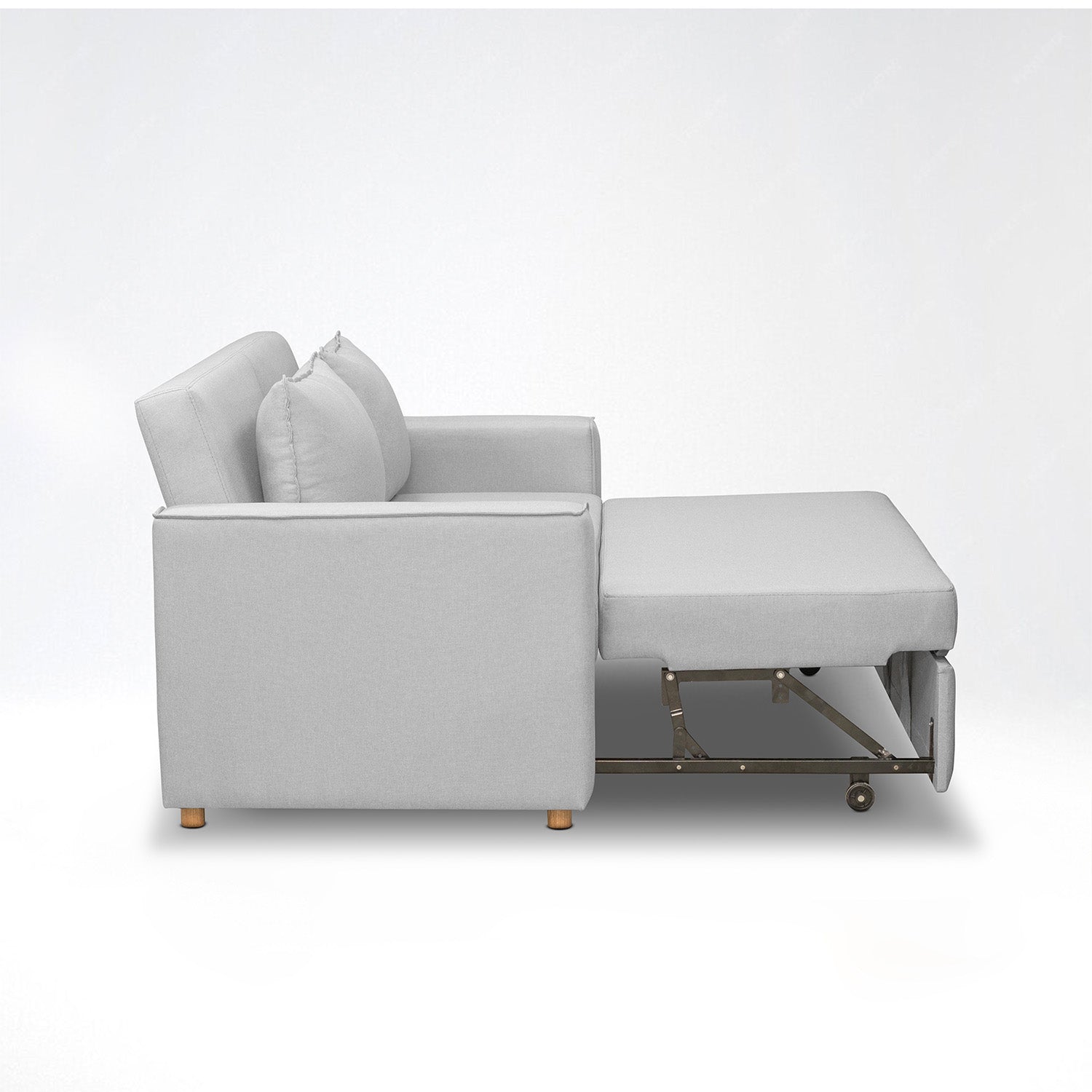 Sofá Cama Celta Lino Haus Gris Claro 3 Puestos