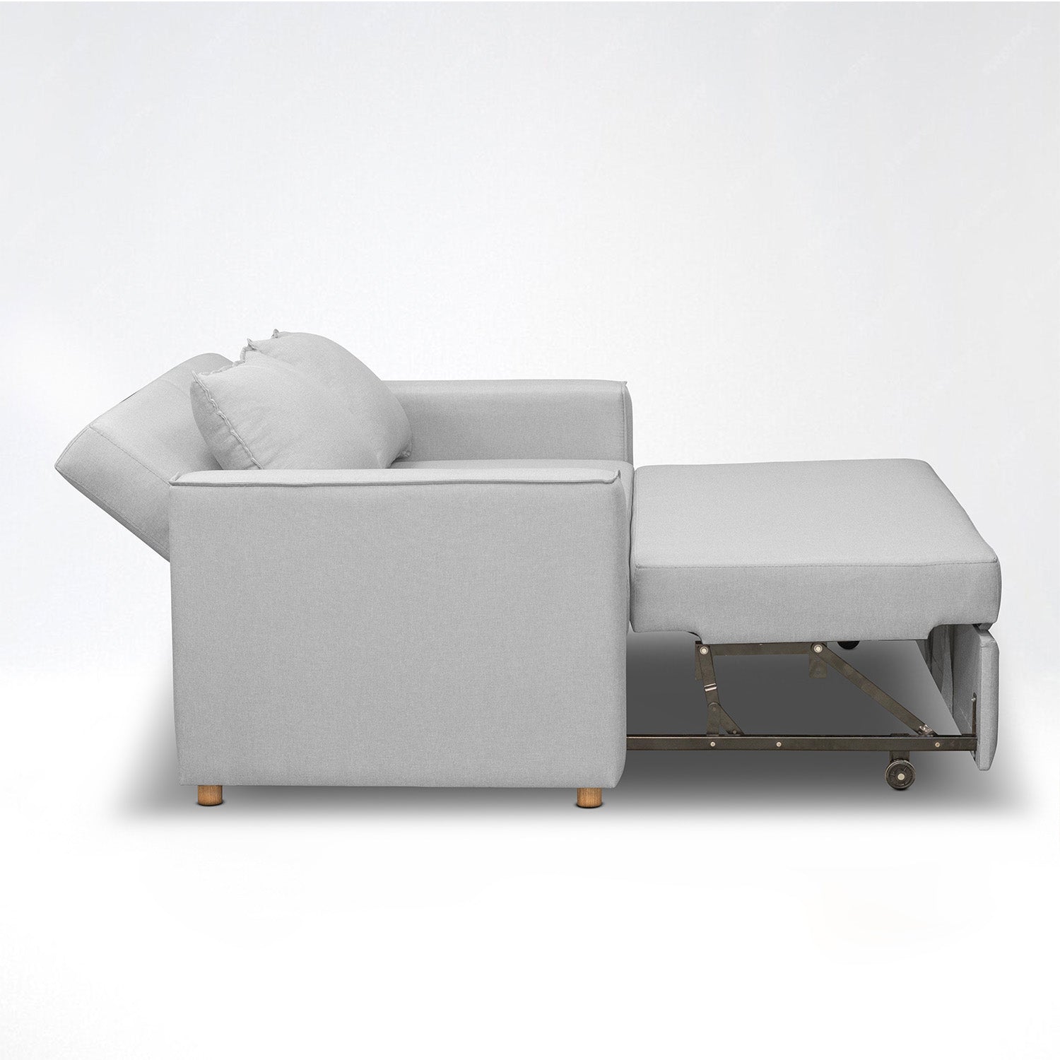 Sofá Cama Celta Lino Haus Gris Claro 3 Puestos